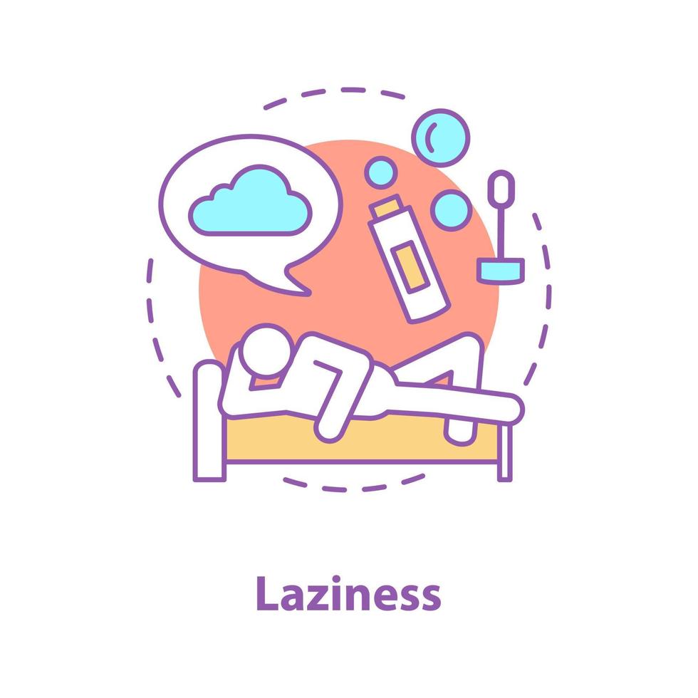 Sloth concept icon. Laziness. Procrastination. Wasting time idea thin line illustration. Rest. Vector isolated outline drawing