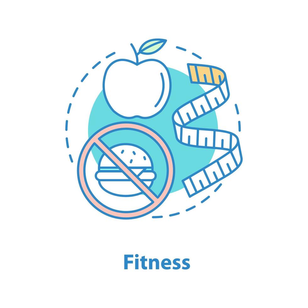 Healthy nutrition concept icon. Fitness idea thin line illustration. Organic food. Losing weight. Vector isolated outline drawing