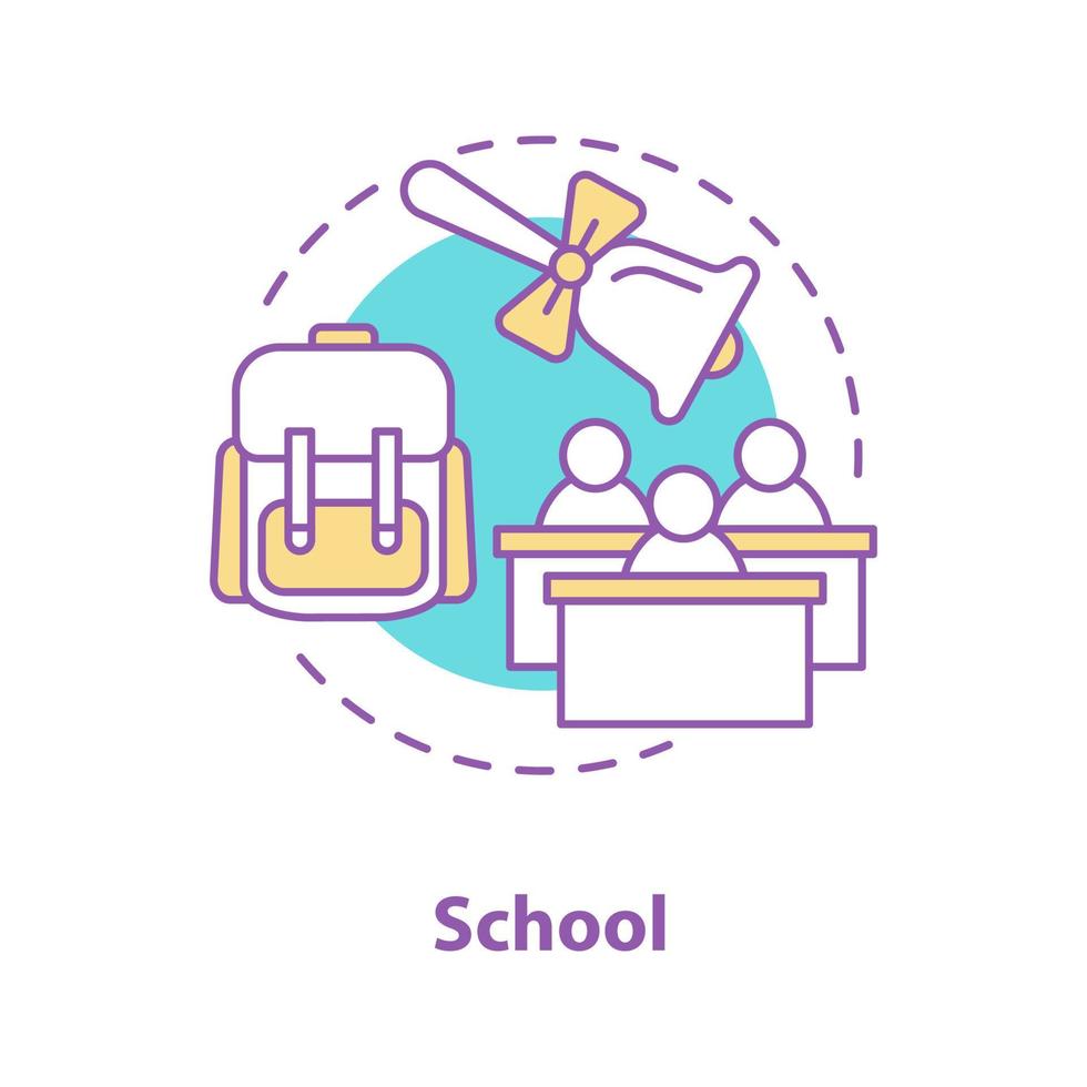 School concept icon. Education. Day of Knowledge idea thin line illustration. September 1st. Vector isolated outline drawing