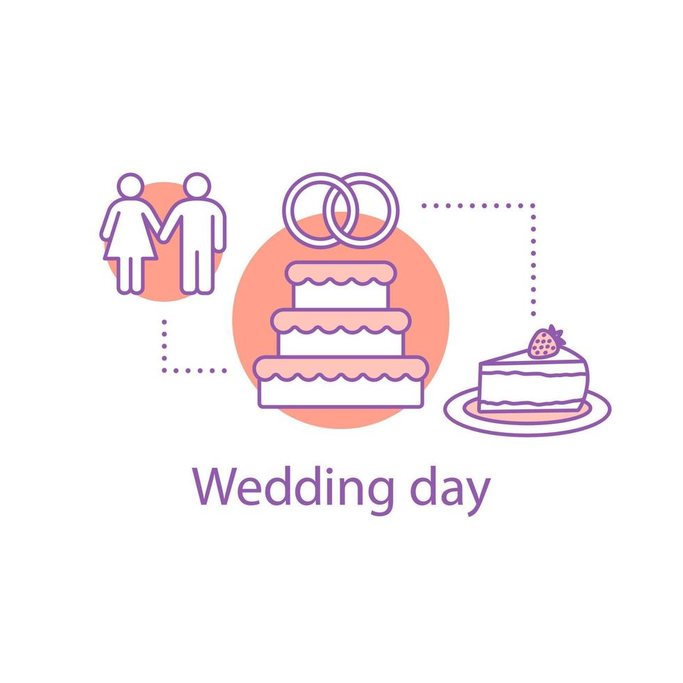 Wedding day concept icon. Engagement idea thin line illustration. Vector isolated outline drawing