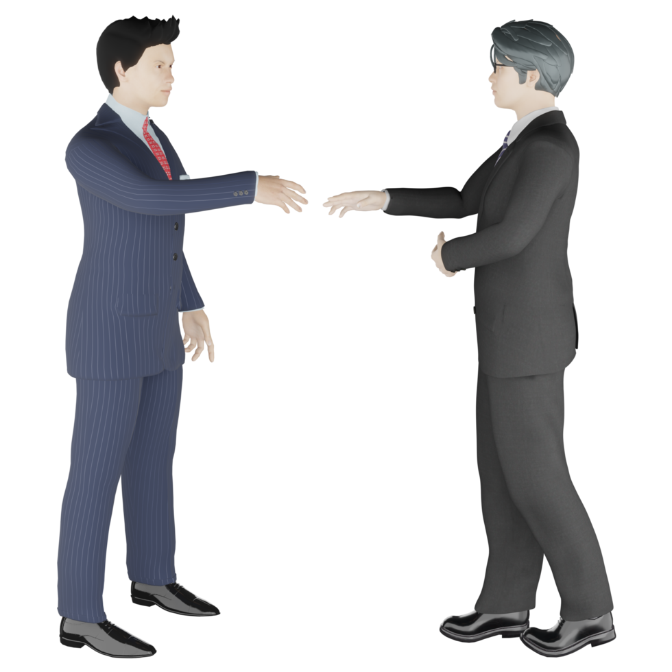 businessman shaking hands partnership teamwork Global network and stock chart  3d illustration png