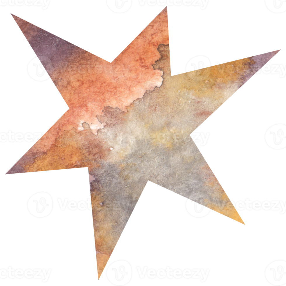 Beautiful watercolor star clipart png