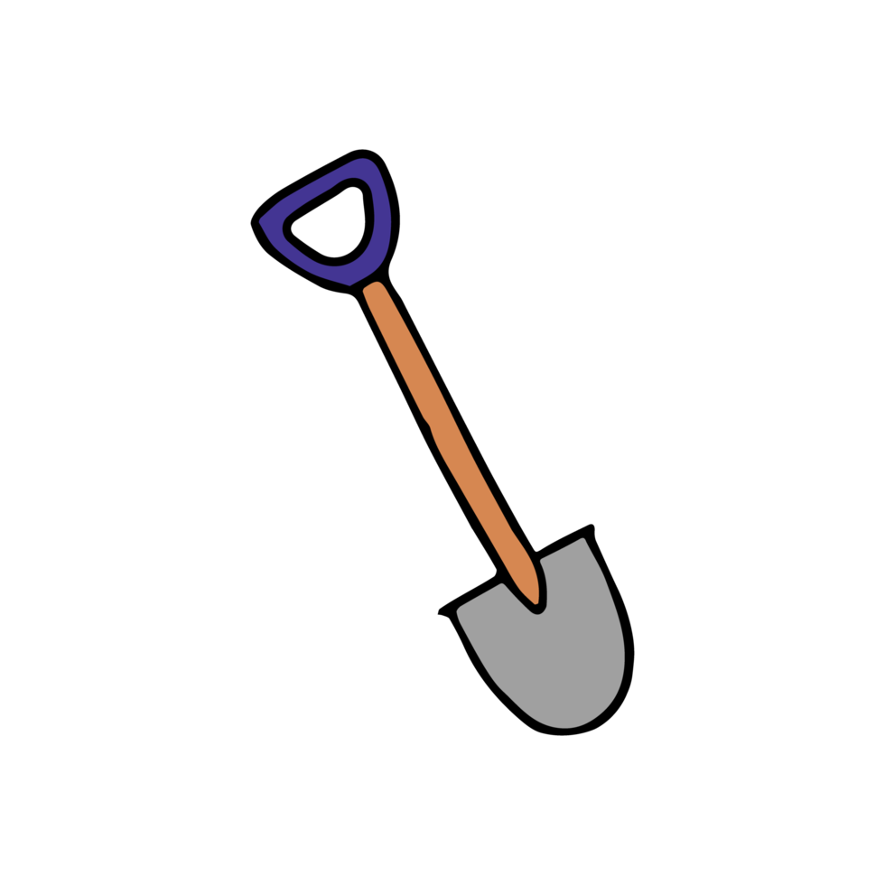 Schaufel-Symbol. gekritzelillustration mit schaufel png