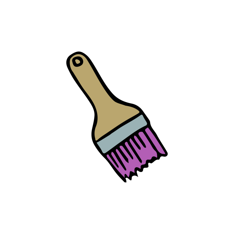 brush icon. Doodle illustration with brush png