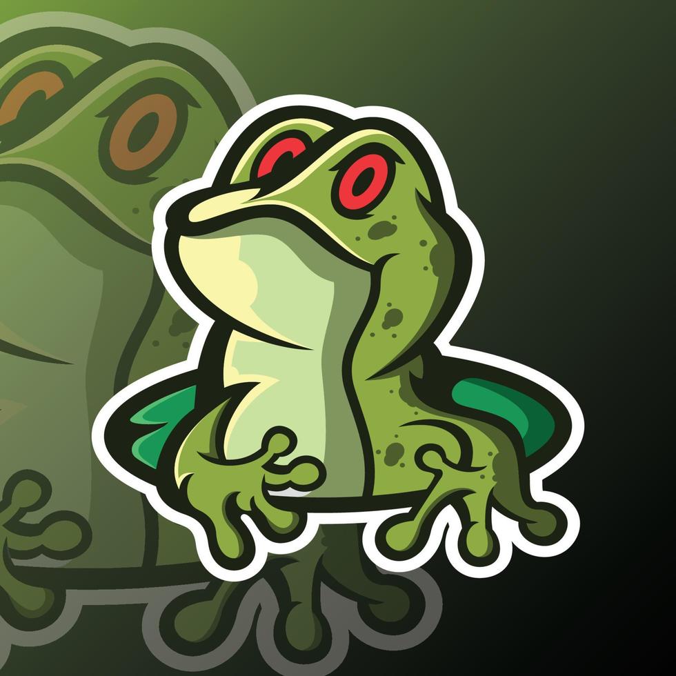 frog character with smiling and cute expression vector illustration