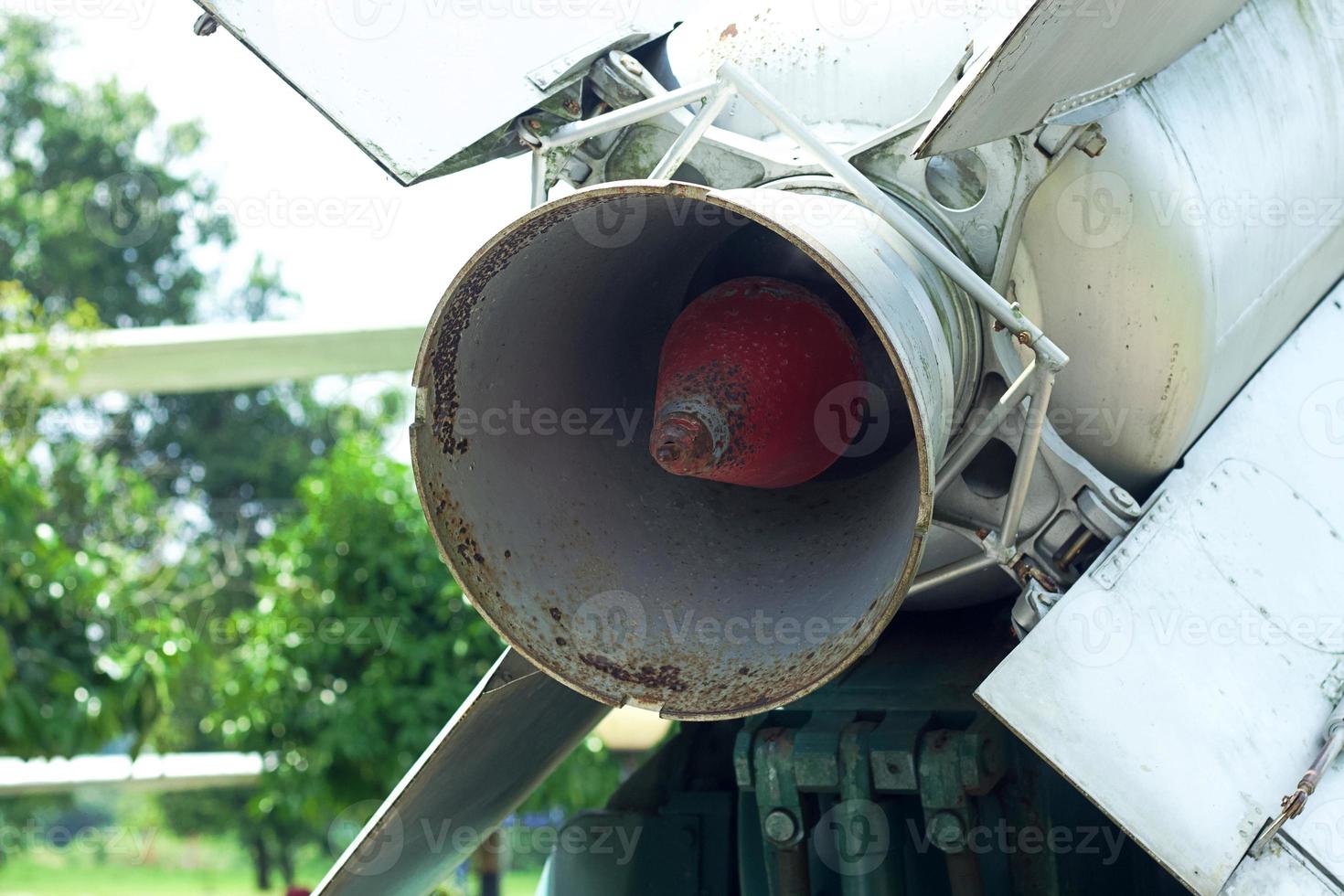 Parte inferior del sistema militar de misiles aéreos. foto