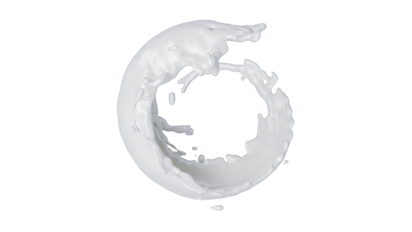 éclaboussure de lait avec des gouttelettes png