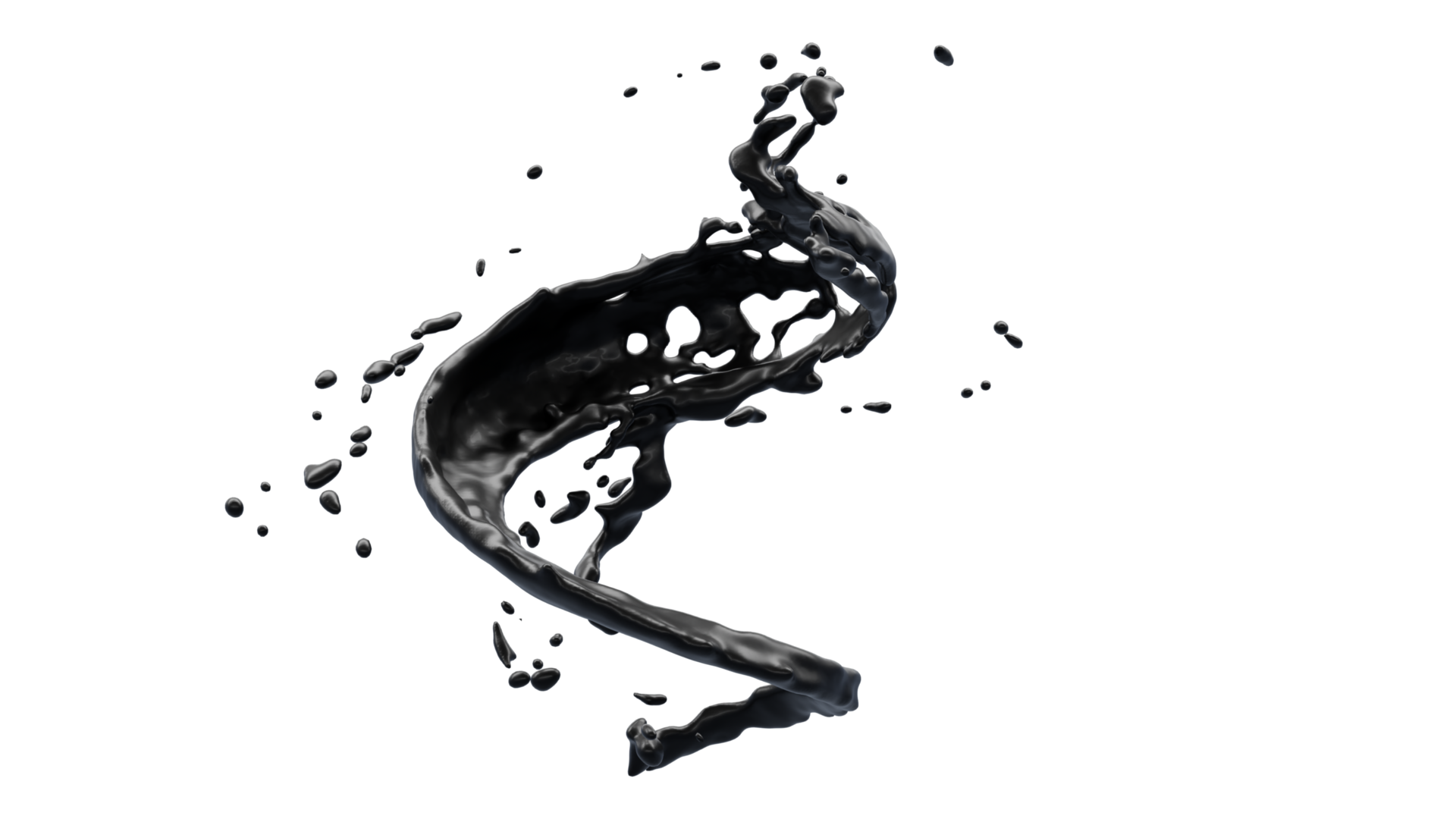 Ink Oil Splash with Droplets 9374915 PNG