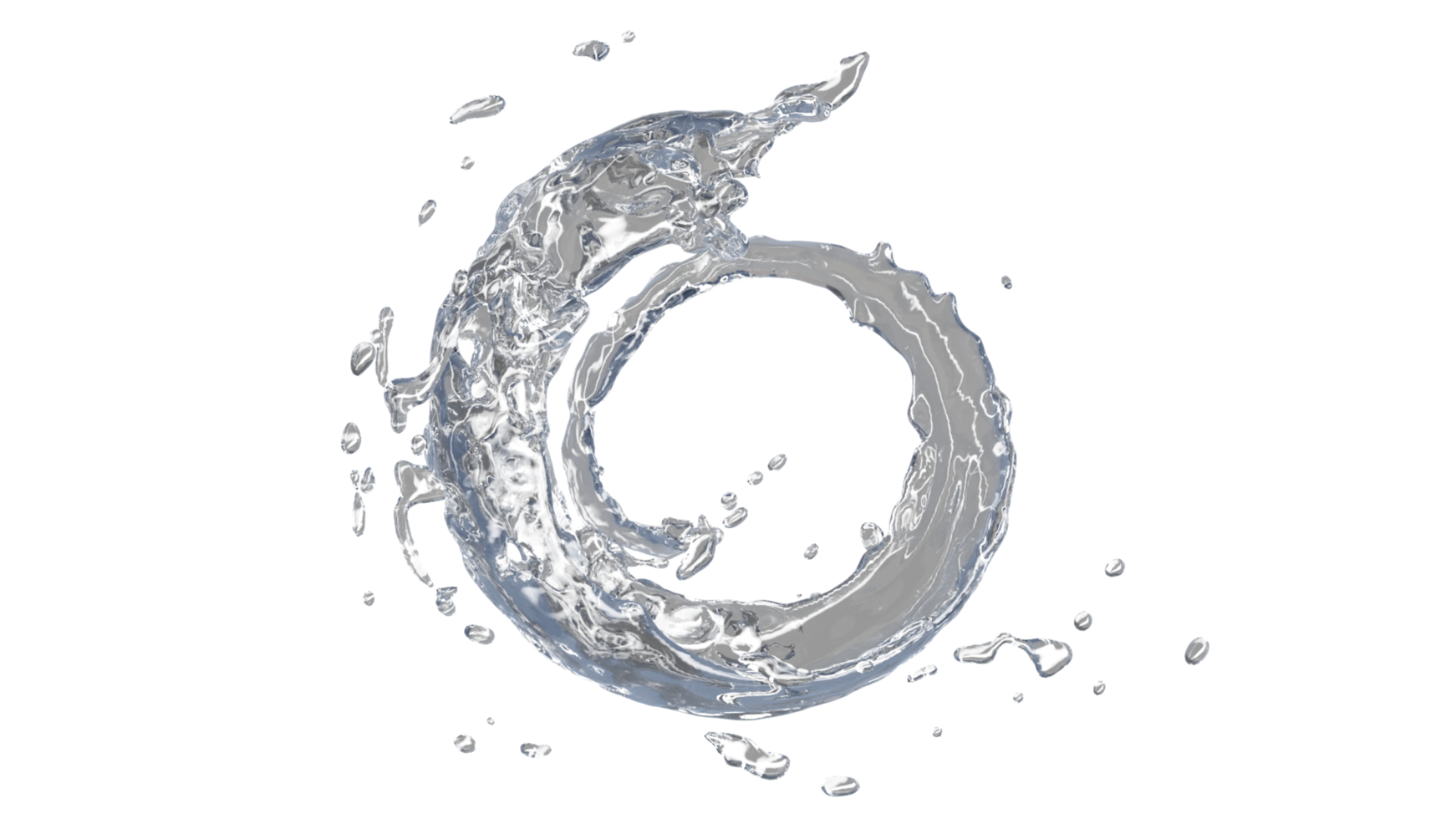 Water Splash with Droplets png