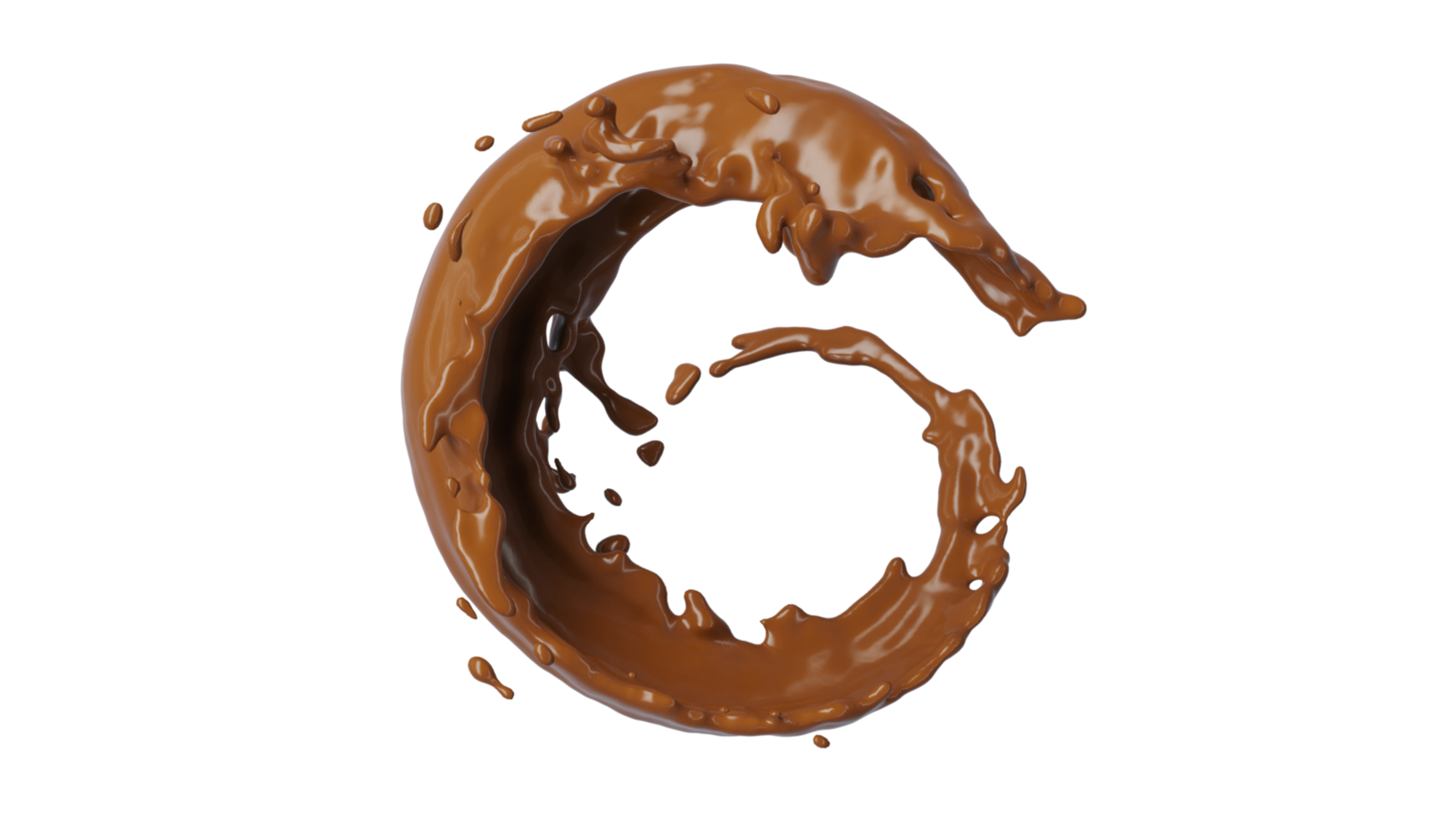 Chocolate Splash with Droplets png