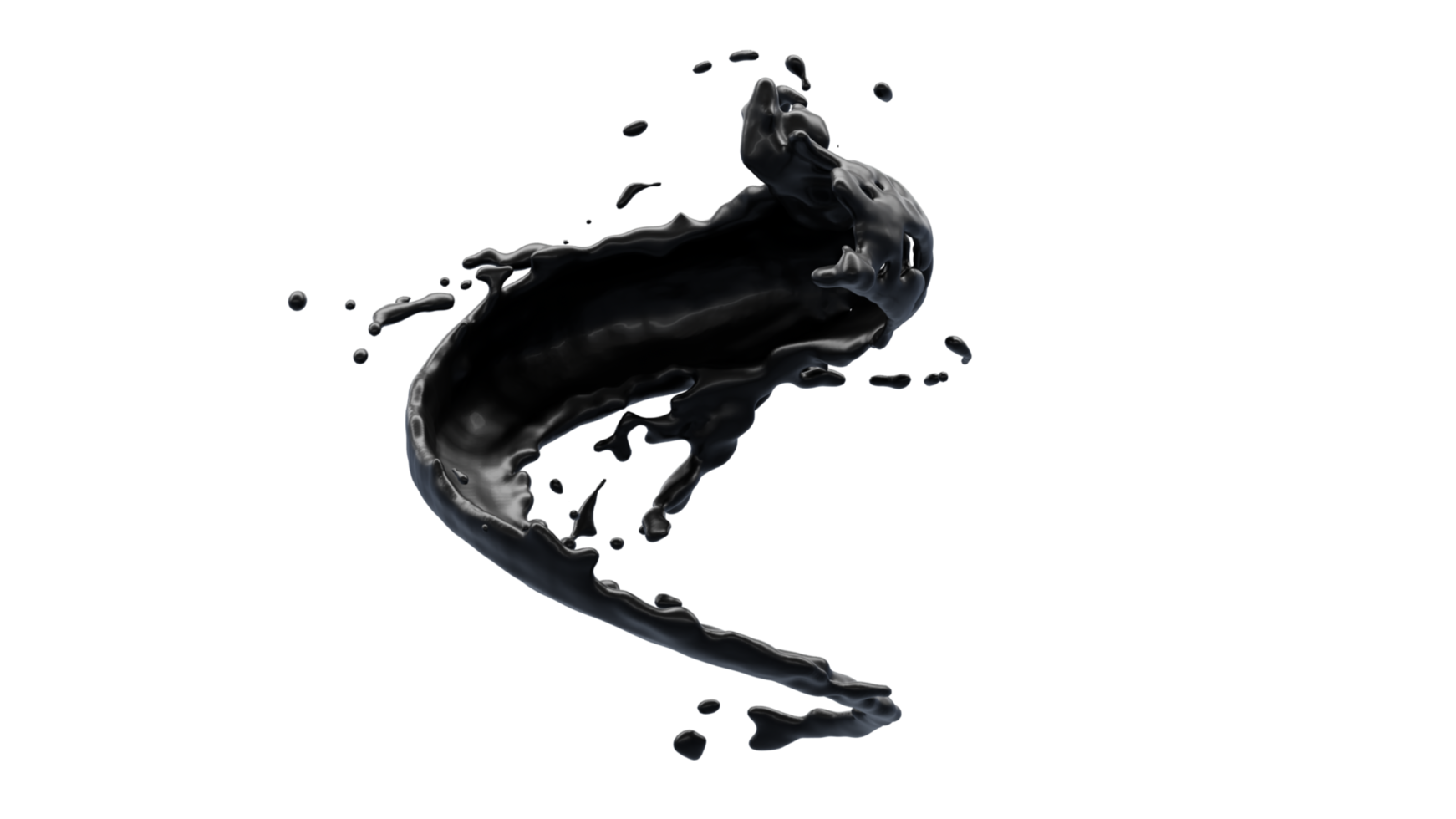 Ink Oil Splash with Droplets png