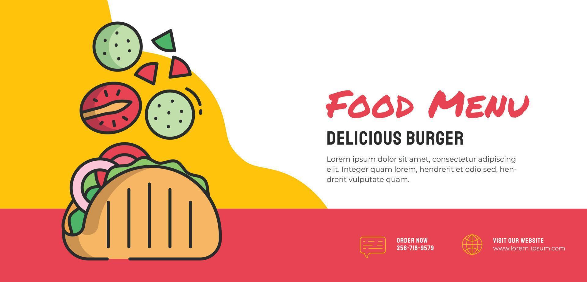 banner web de hamburguesa vector