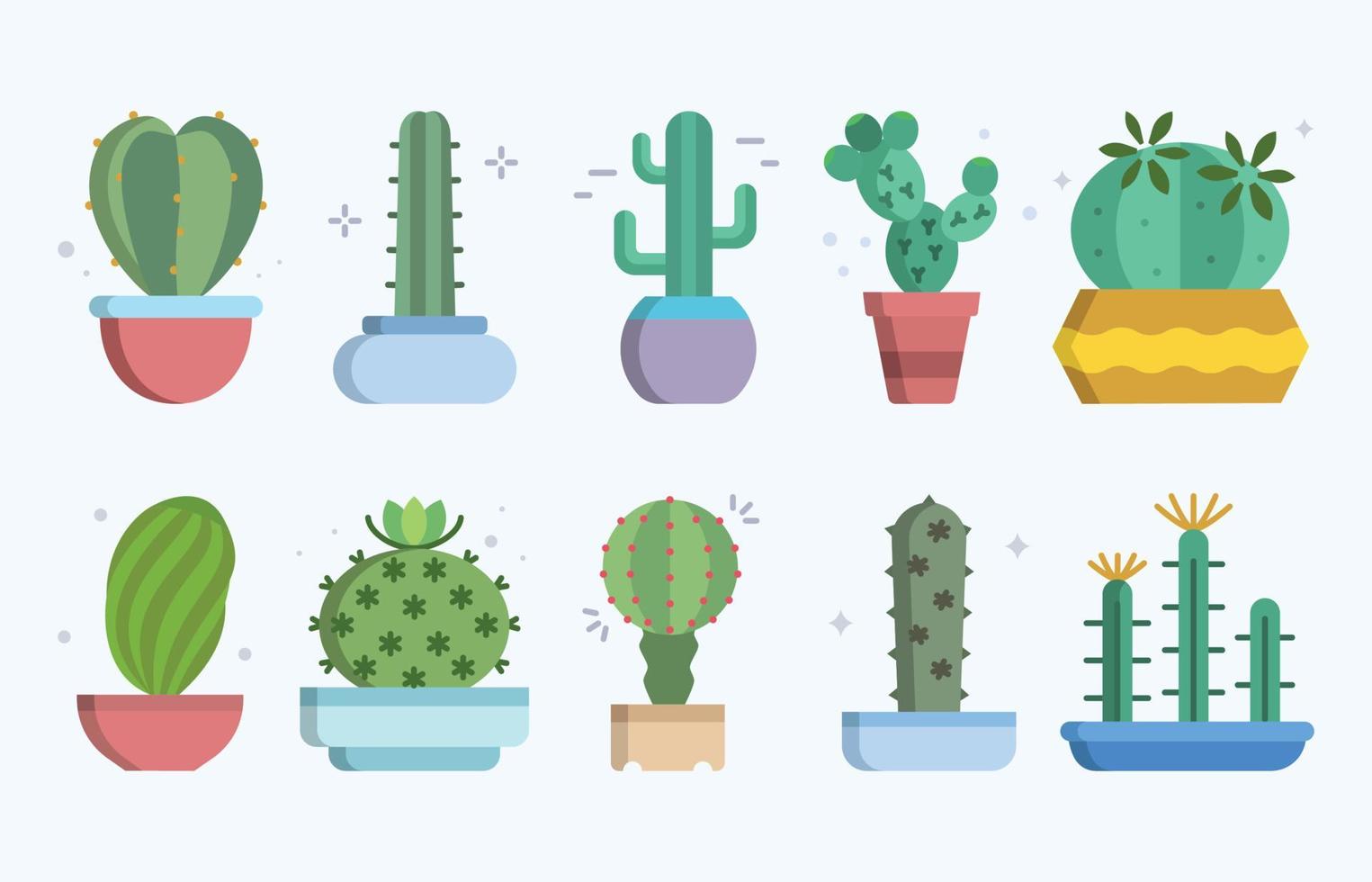Set of cactus plant vector