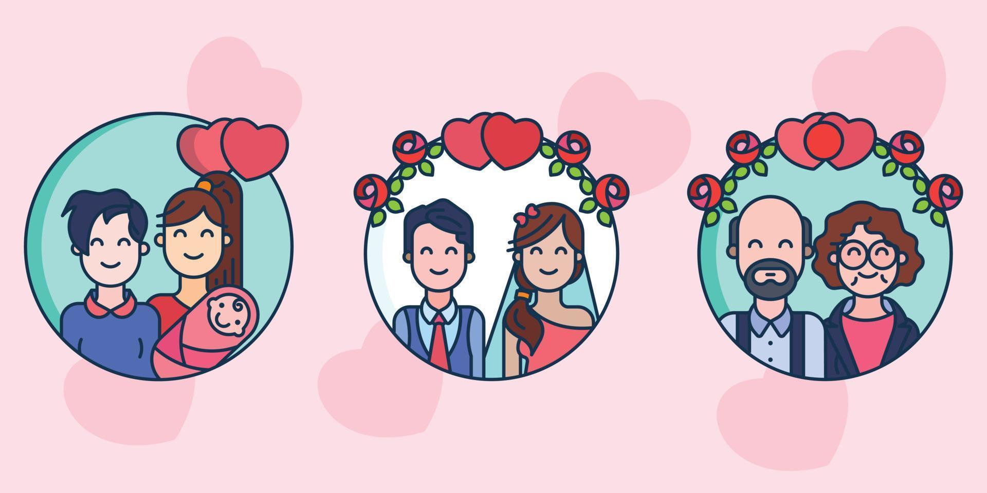 Set of Couple illustration vector