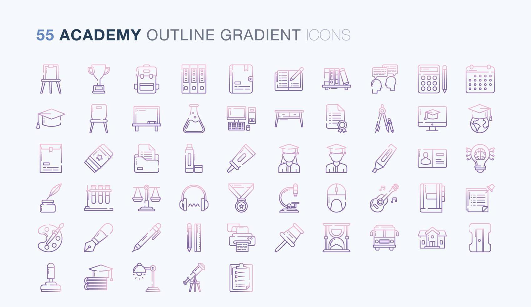 Academy Icon Set vector