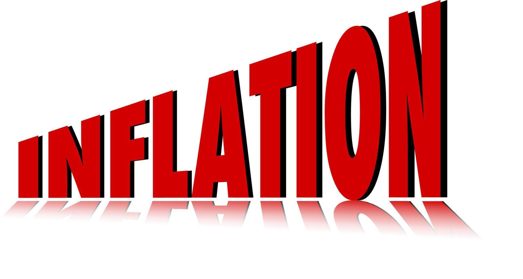 Inflation word 3D logo design vector