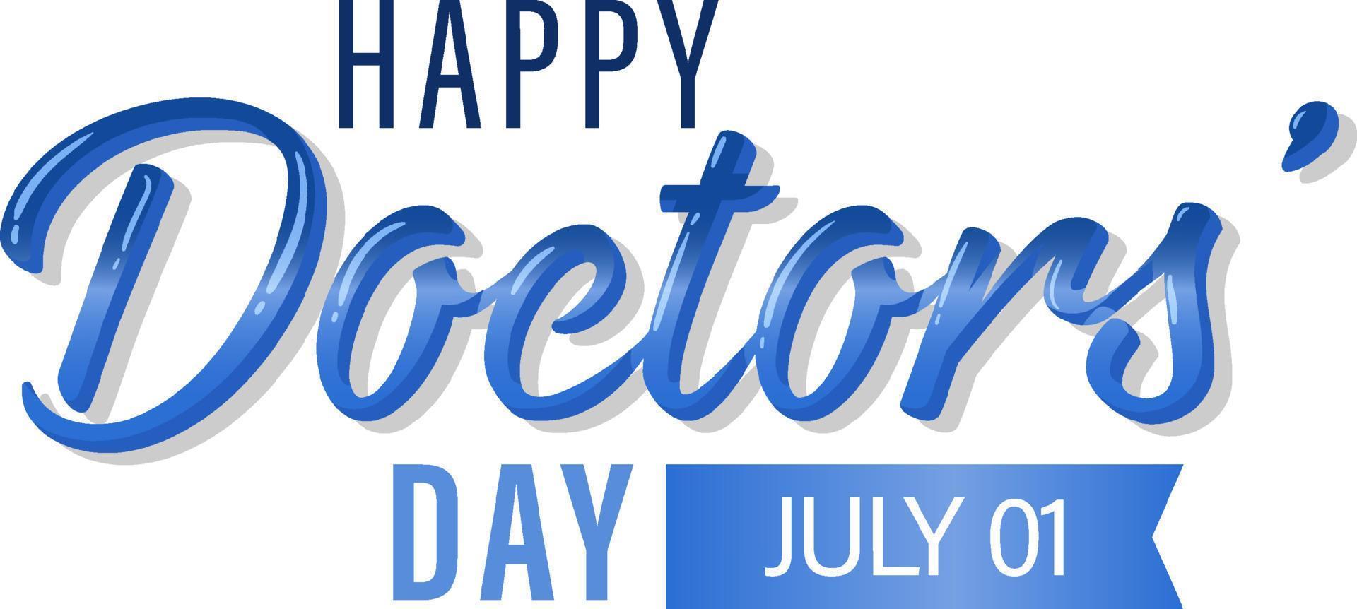 Happy doctor day in July logo vector