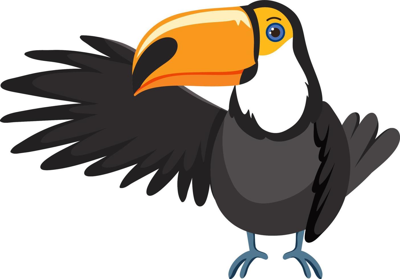 pájaro tucán en estilo de dibujos animados vector