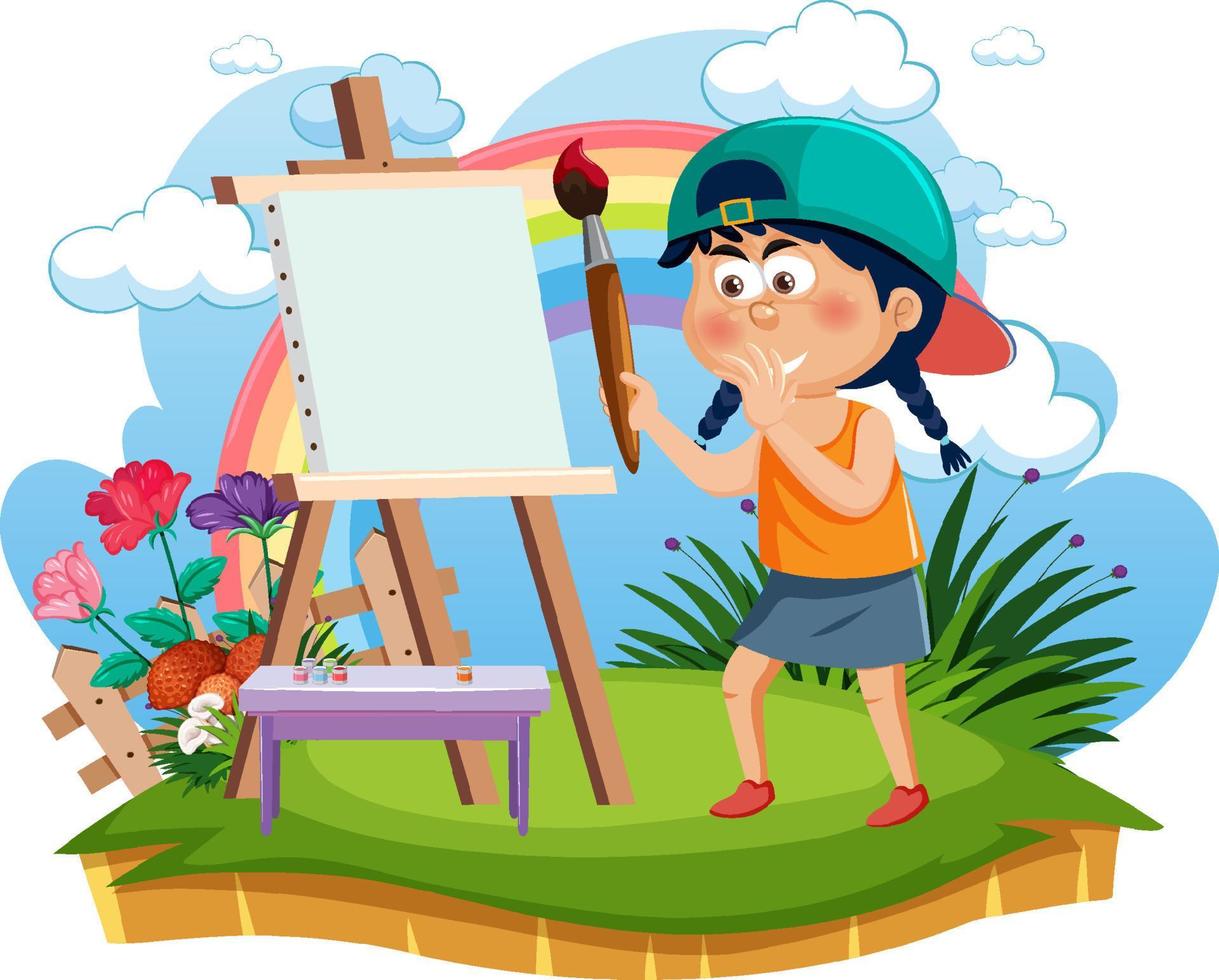 Empty board template with cartoon character 9375599 Vector Art at Vecteezy