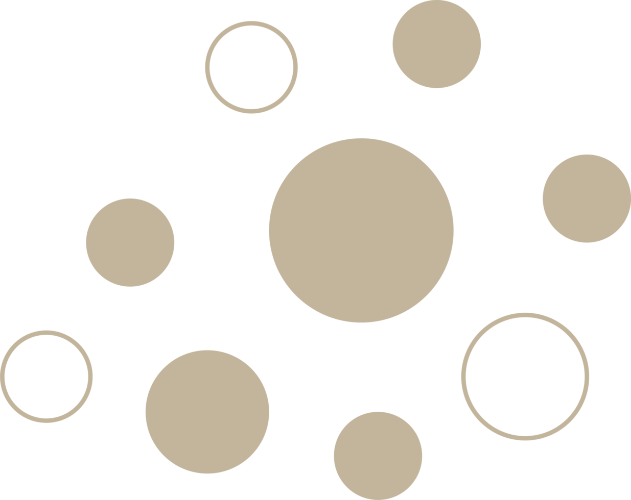 elemento de icono de forma de puntos abstractos, círculo abstracto con color de tono tierra para la plantilla de diseño png