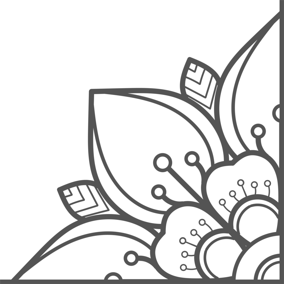 forme angolari floreali, illustrazione della cornice del bordo delle foglie png
