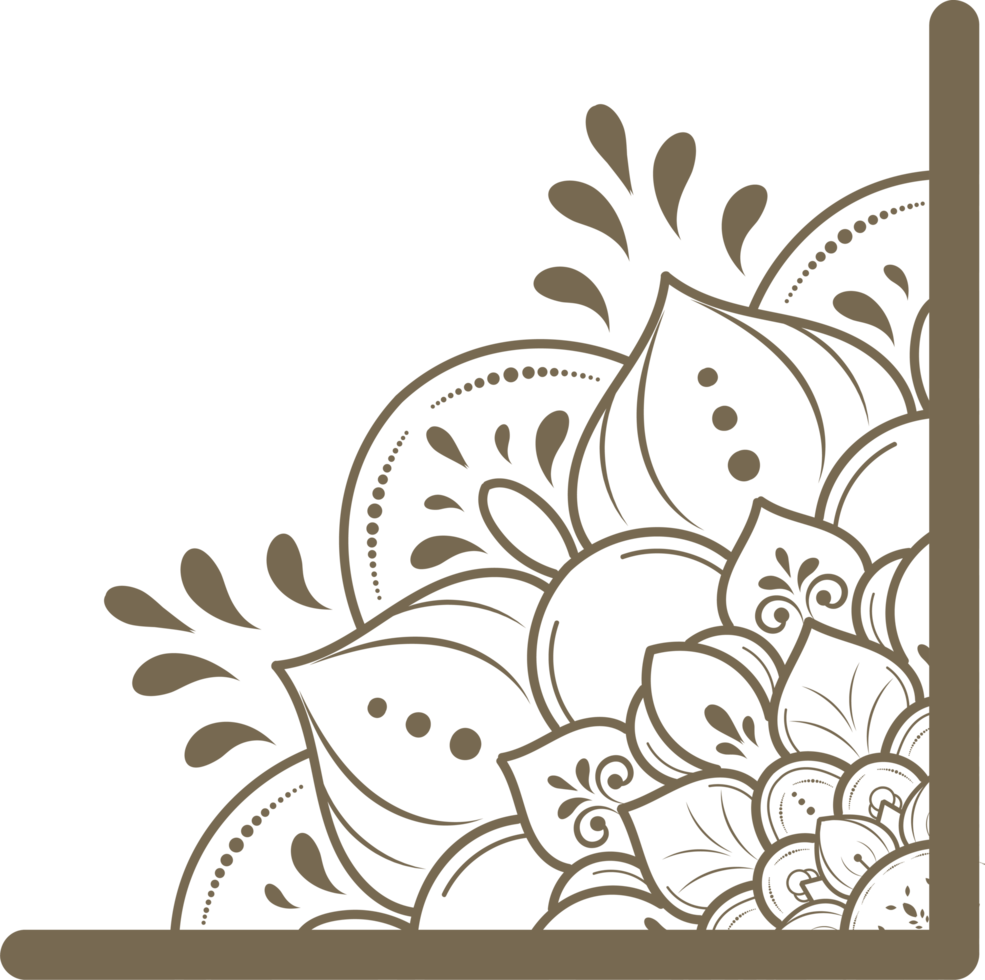 Floral corner shapes, Leaves border frame illustration png