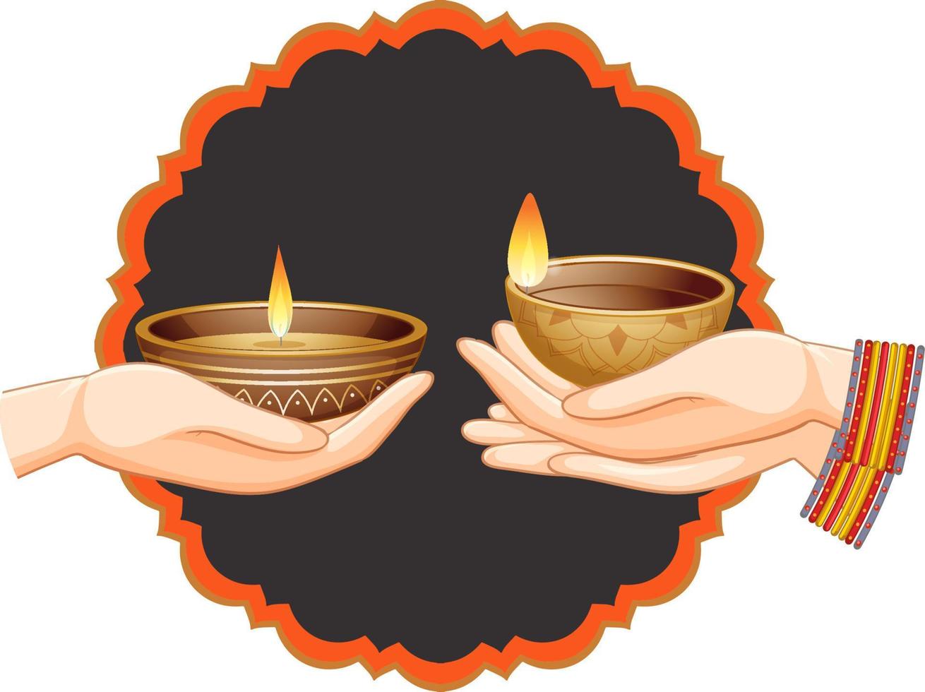 vector de concepto de diwali diya