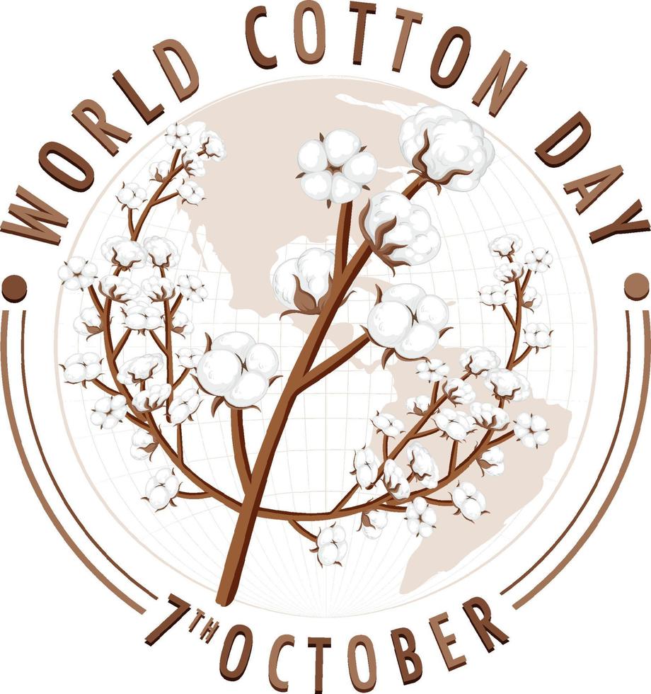 plantilla de banner del día mundial del algodón vector