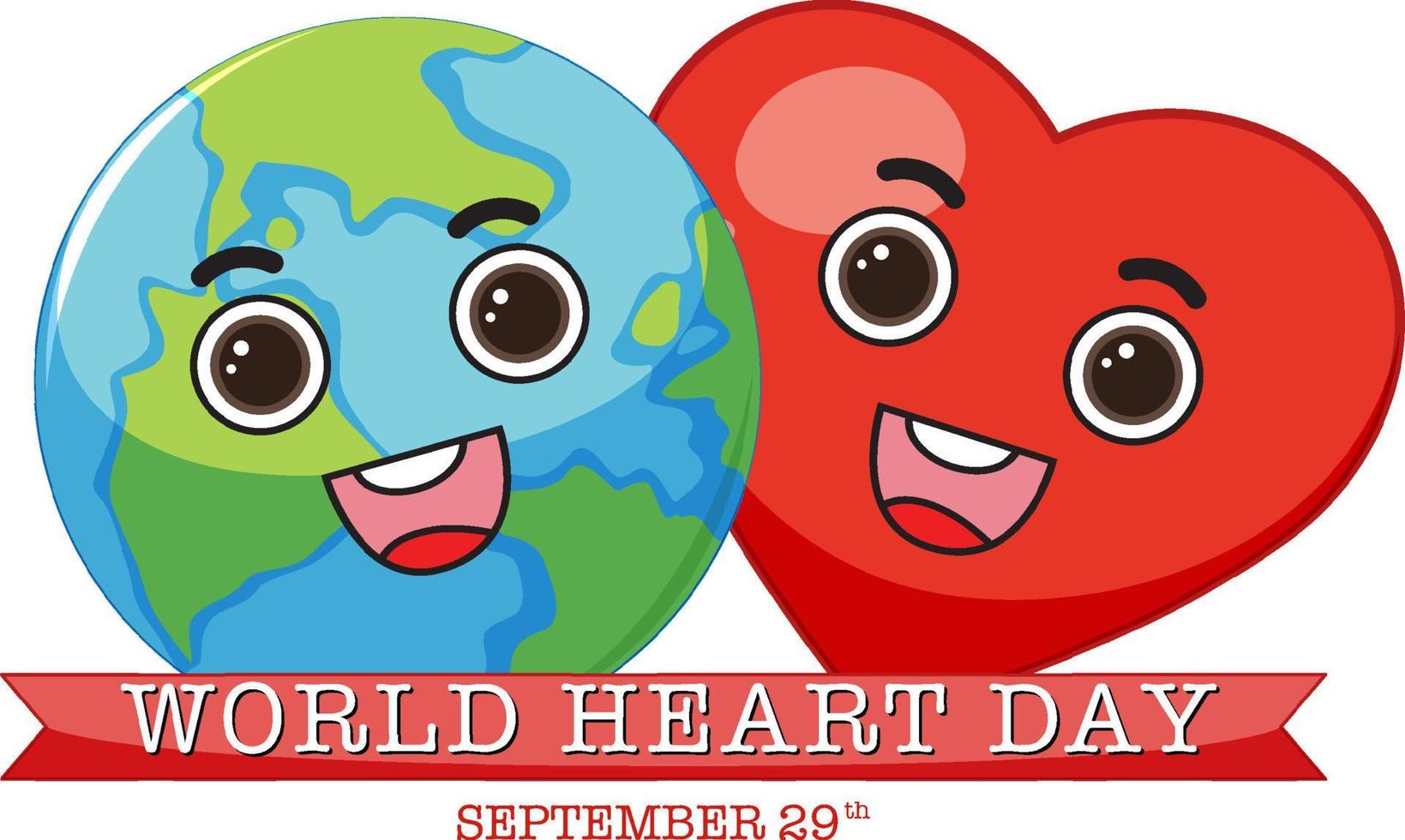diseño de banner del día mundial del corazón vector