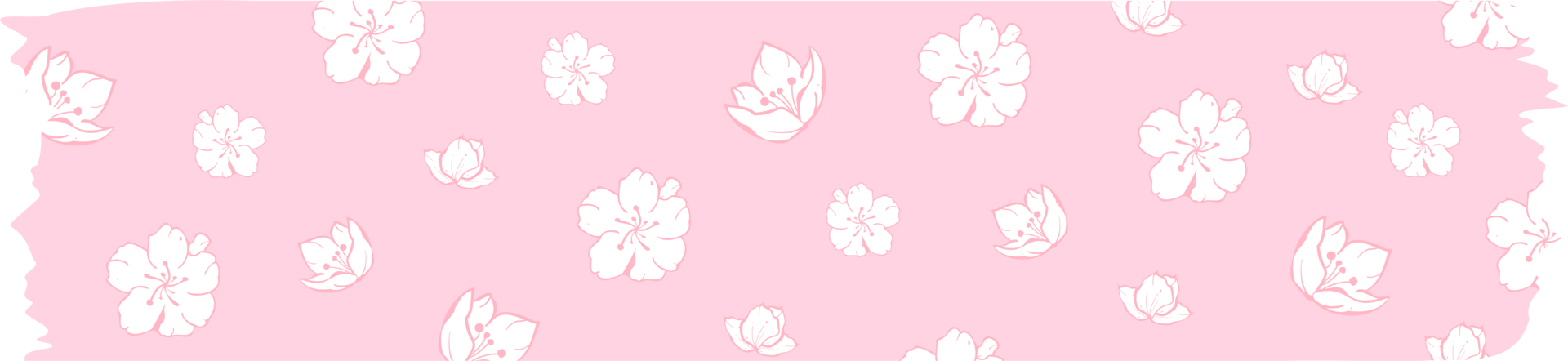 Washi tape with sakura or cherry blossom pattern, Washi tape sakura design illustration png