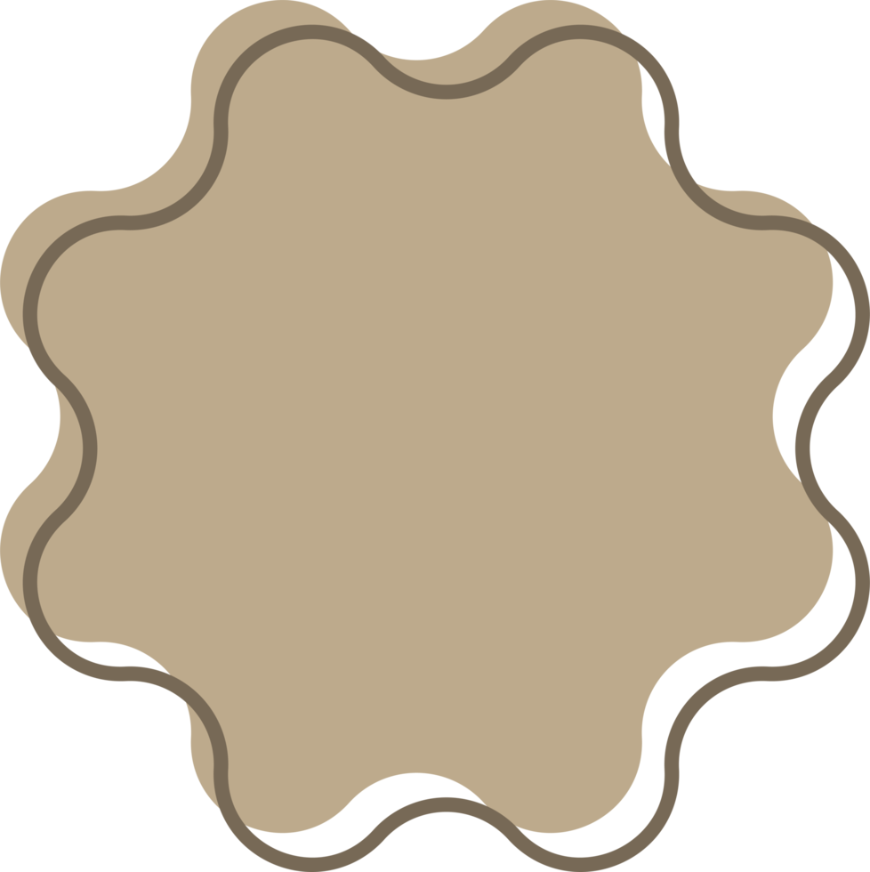 Abstract shape element with earth tone color, Minimal element illustration png