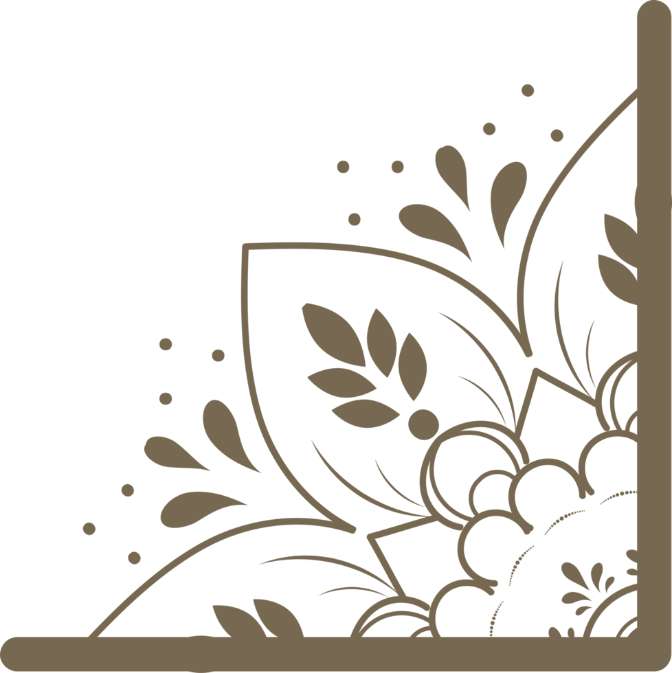 Floral corner shapes, Leaves border frame illustration png