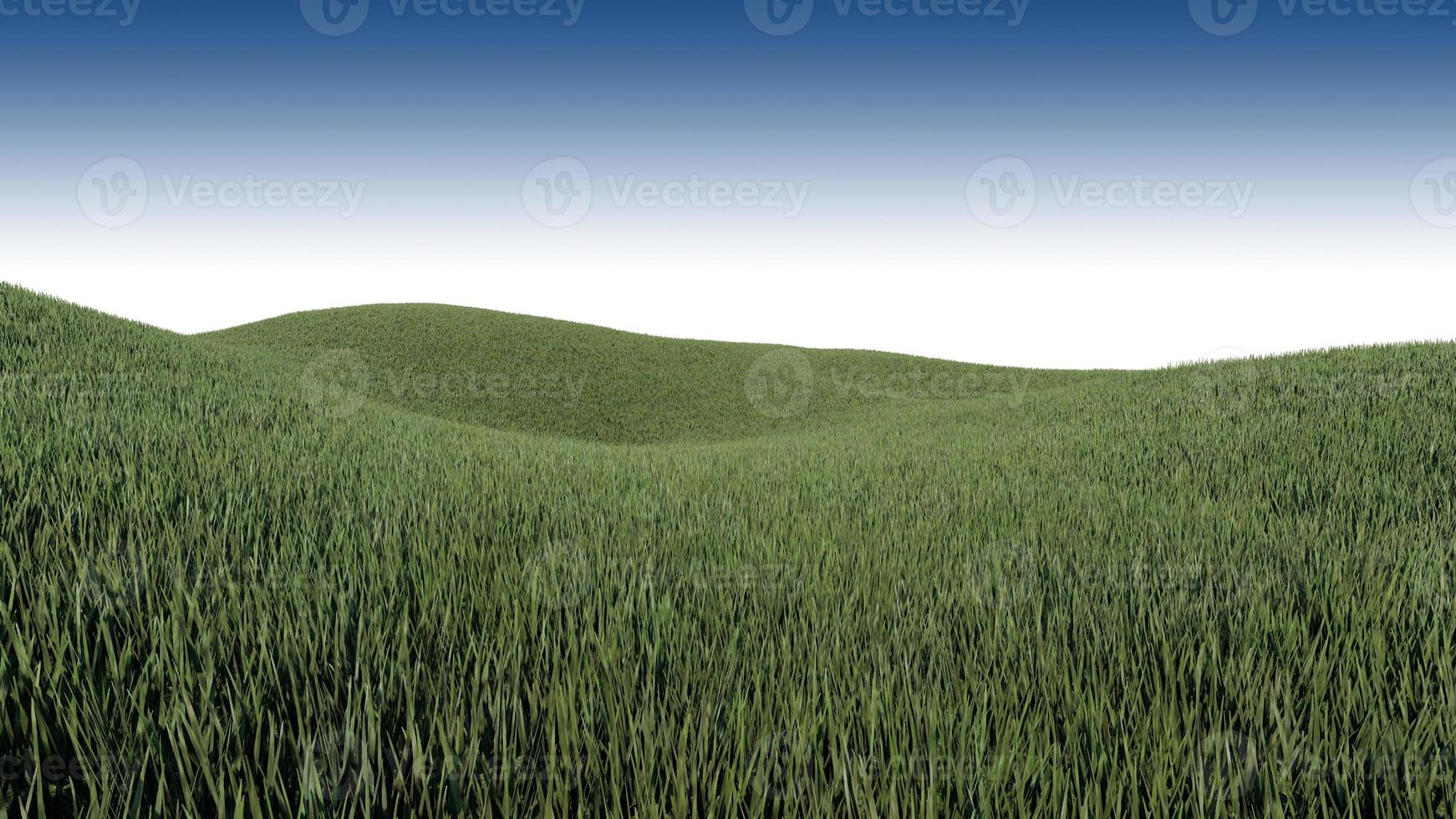 A 3d rendering image of grassed hill nature scenery photo
