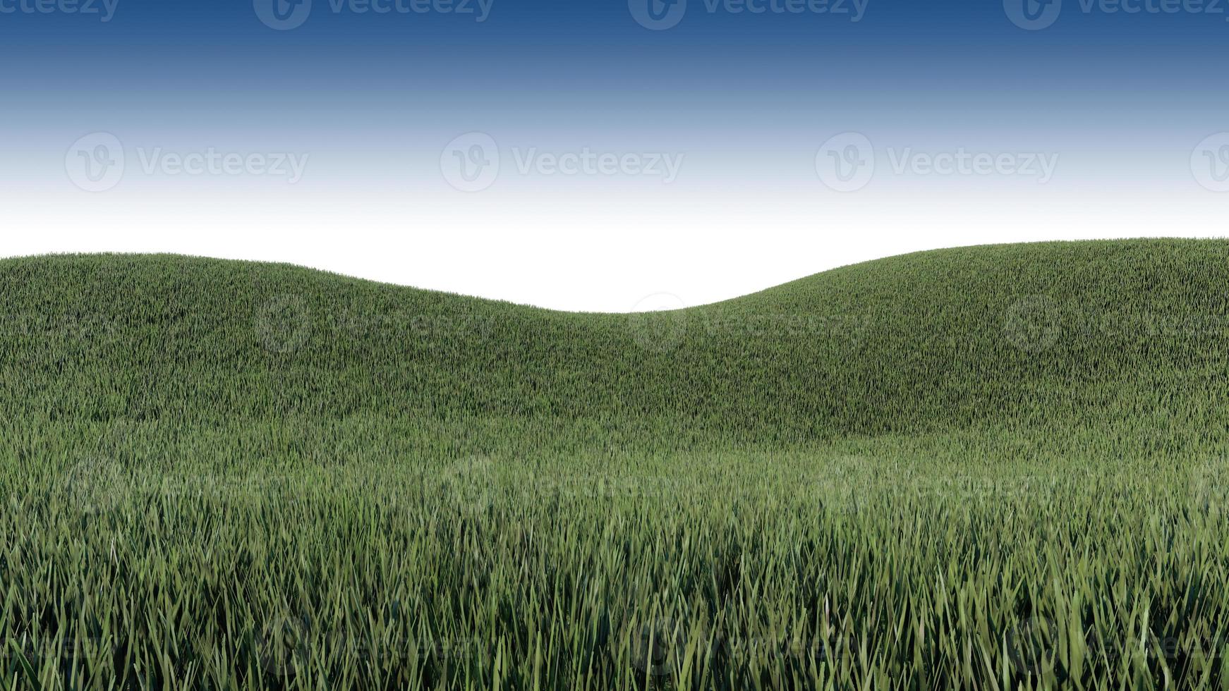 A 3d rendering image of grassed hill nature scenery photo