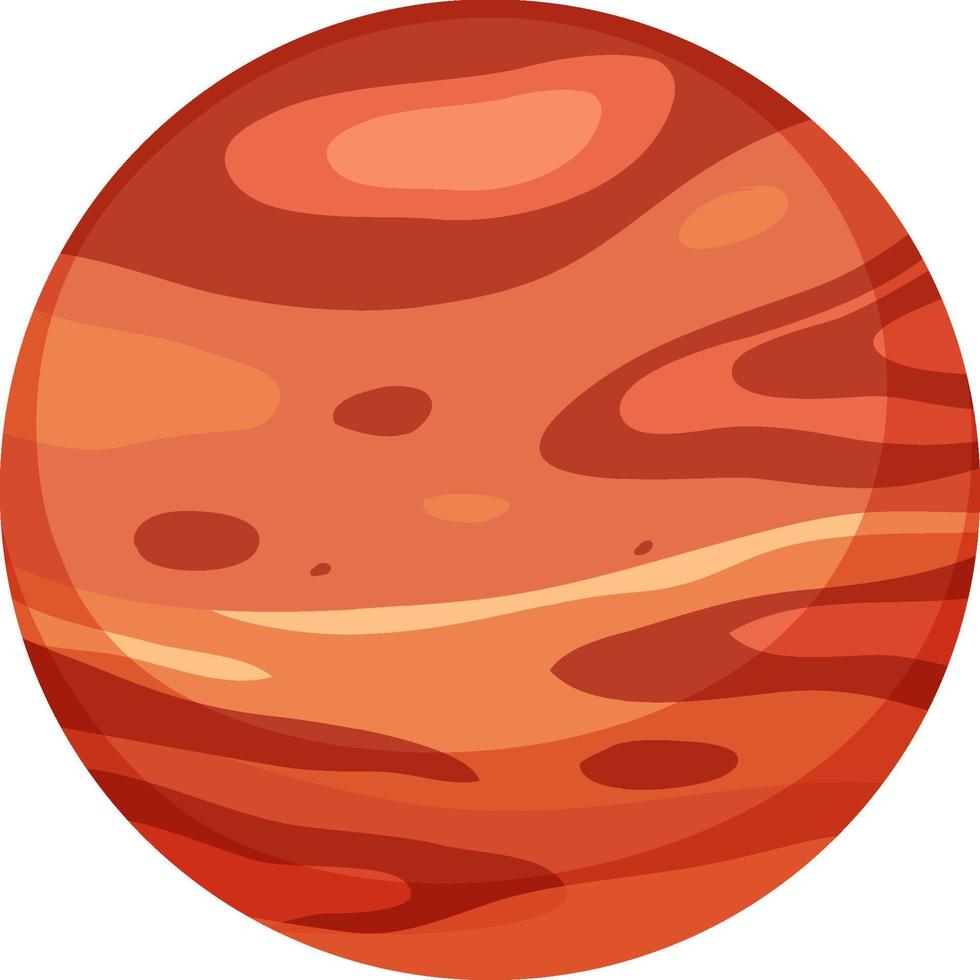 planeta marte o planeta rojo aislado vector