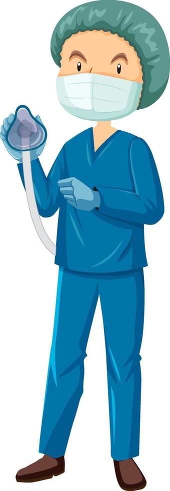 Nurse anaesthetist cartoon character vector