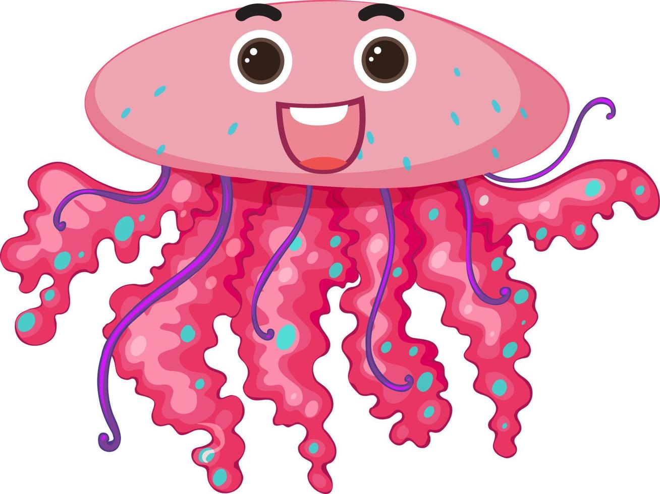 Jellyfish in cartoon style vector