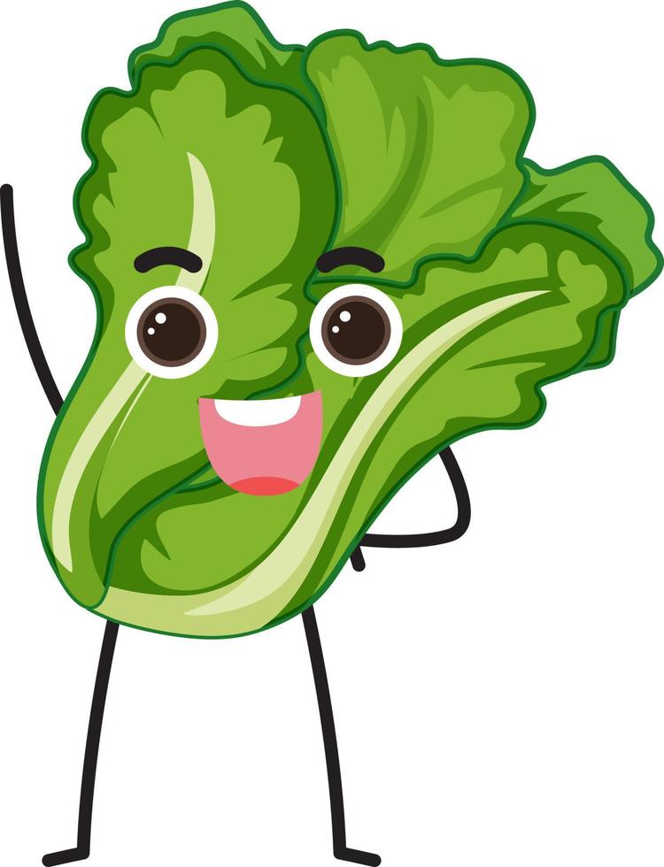 A lettuce cartoon character vector