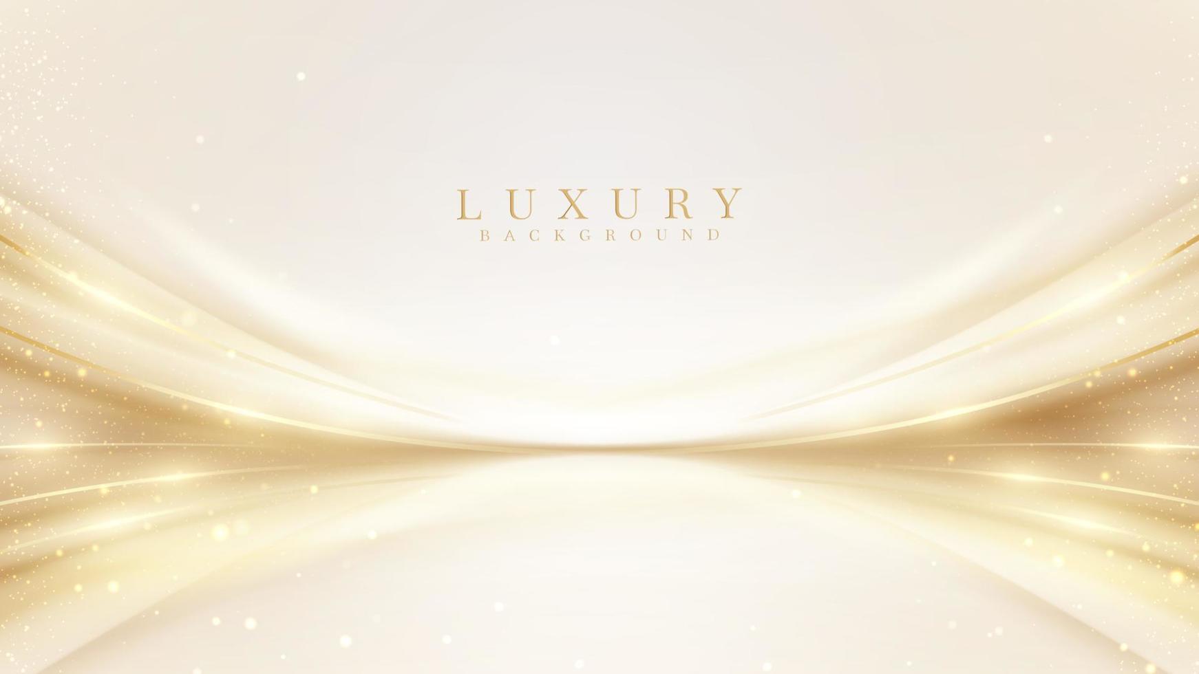 Luxury background with golden light effect decoration and bokeh elements. vector