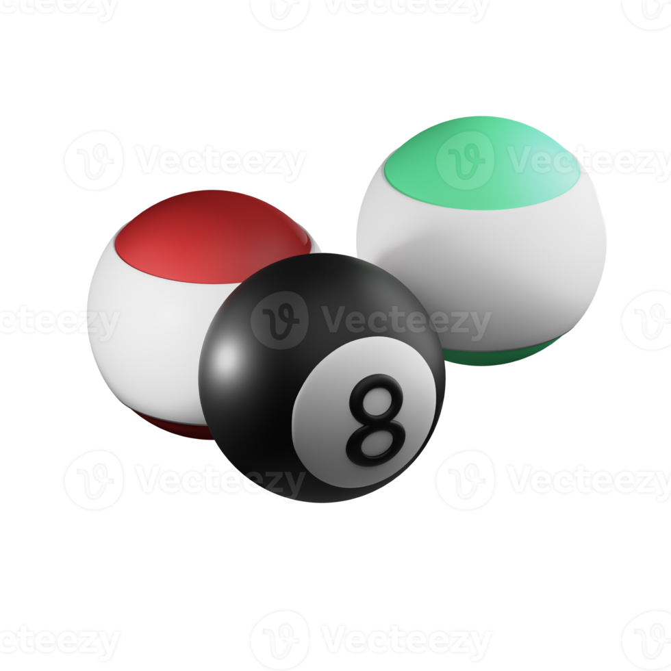 3D Billiard Ball PNG Illustration