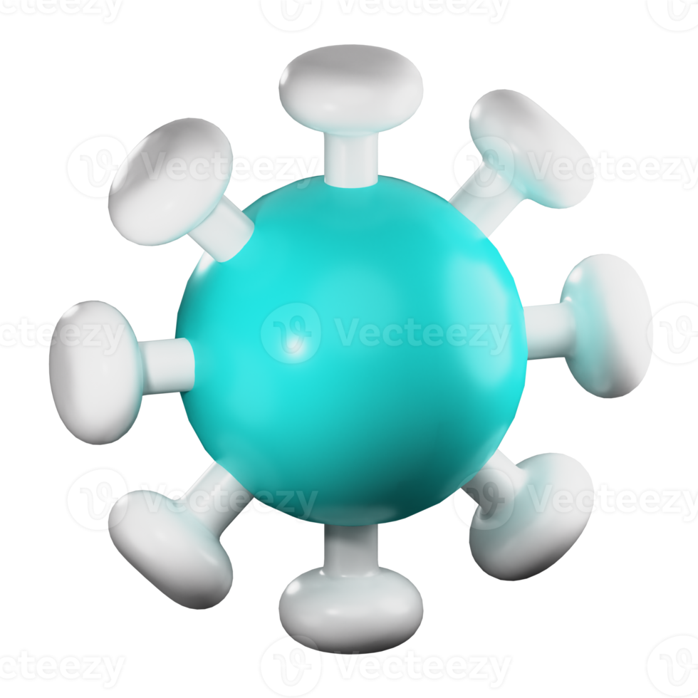 illustration png de virus 3d