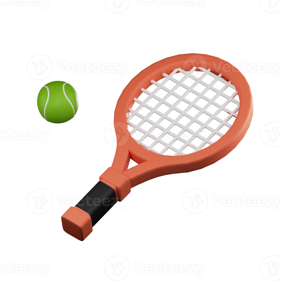 3D Tennis PNG Illustration