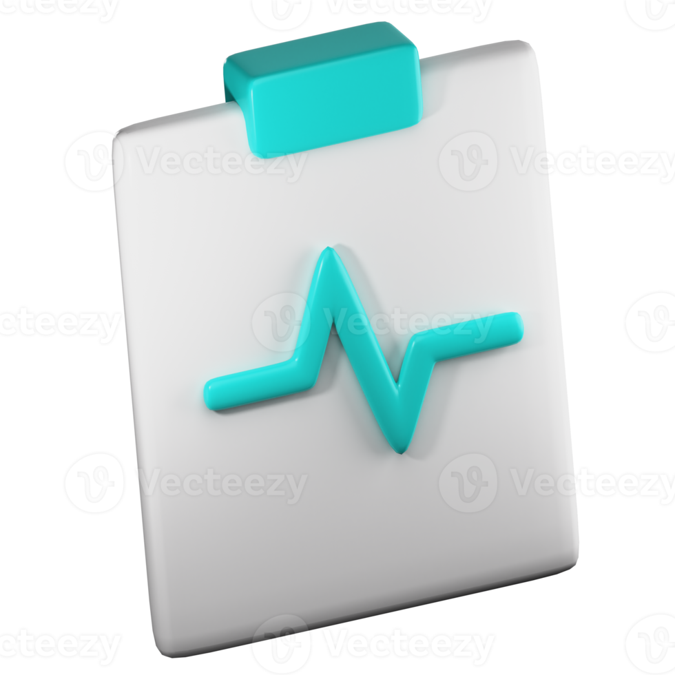 3D Heartbeat Checklist PNG Illustration