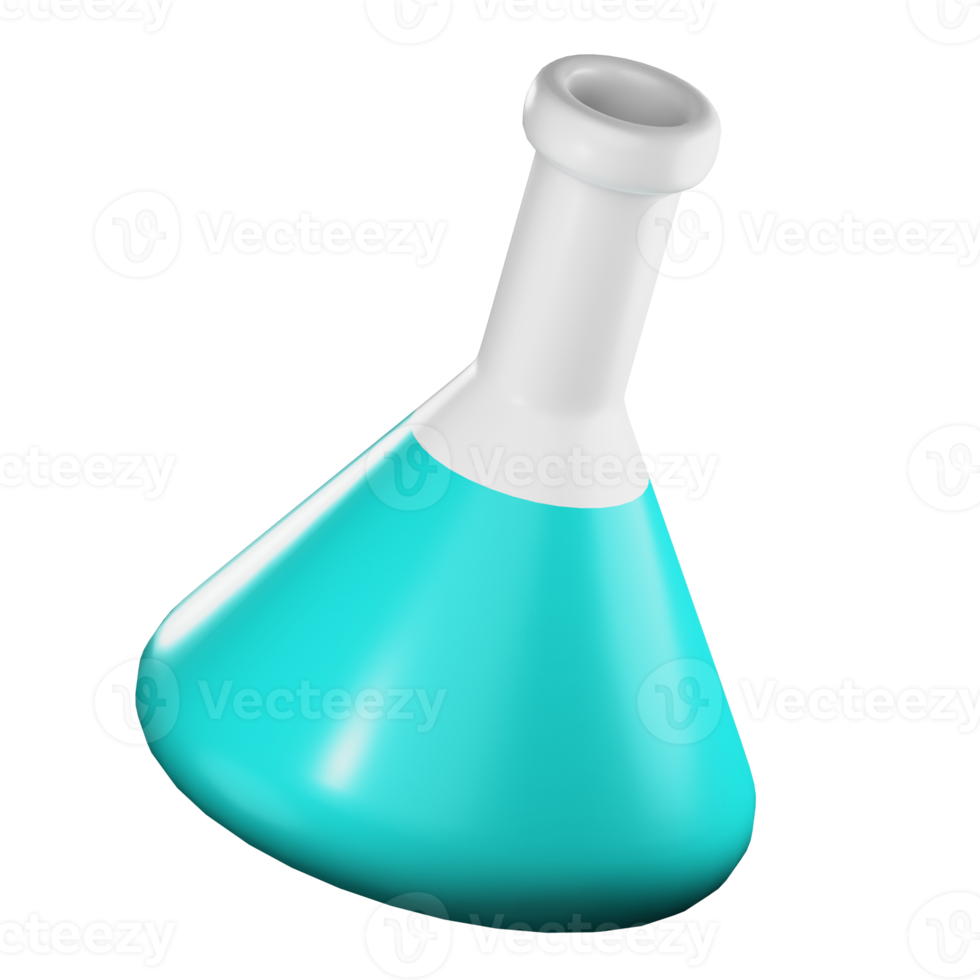 3D Lab Bottle PNG Illustration