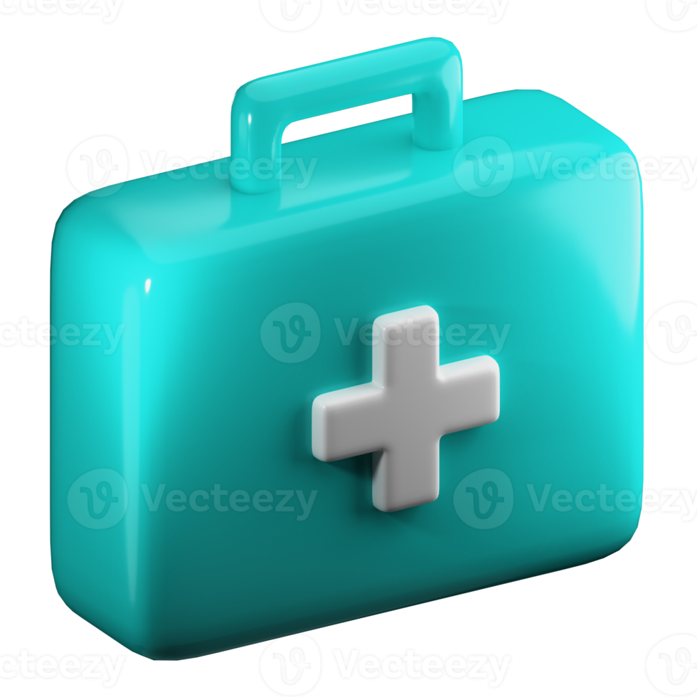 3D First Aid Bag PNG Illustration