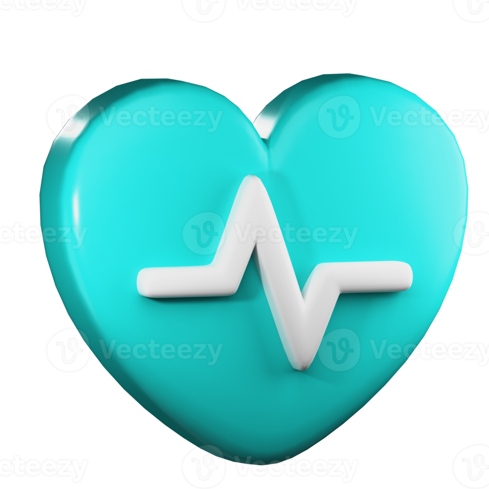 3D Heartbeat PNG Illustration