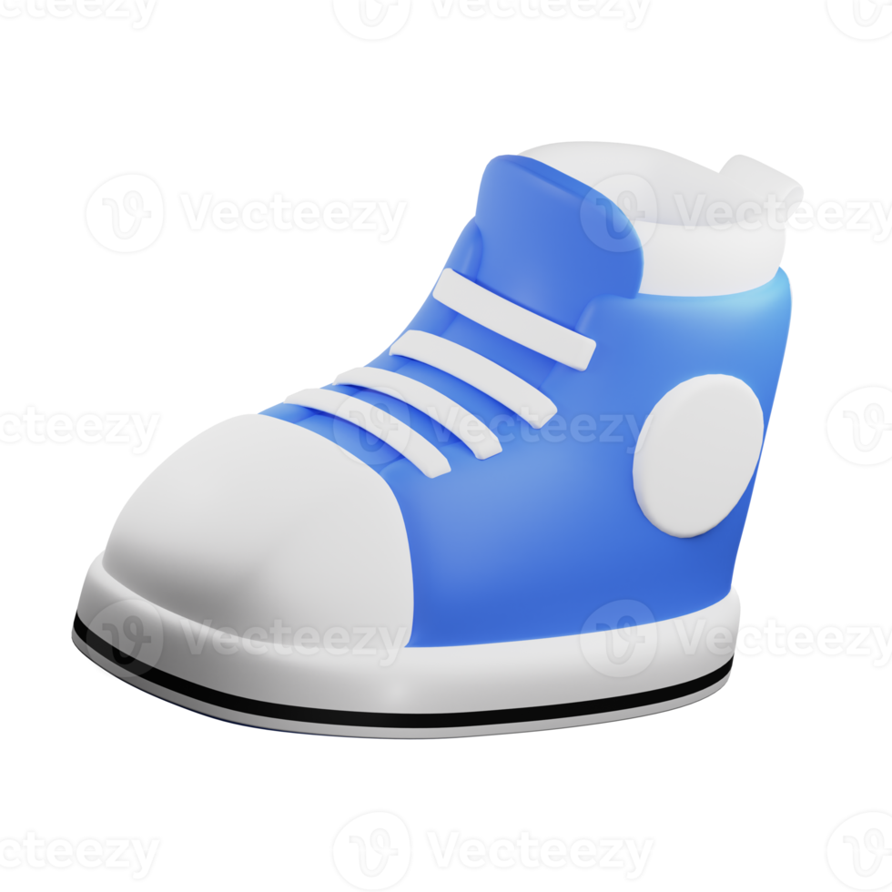 3D Blue Sneaker PNG Illustration