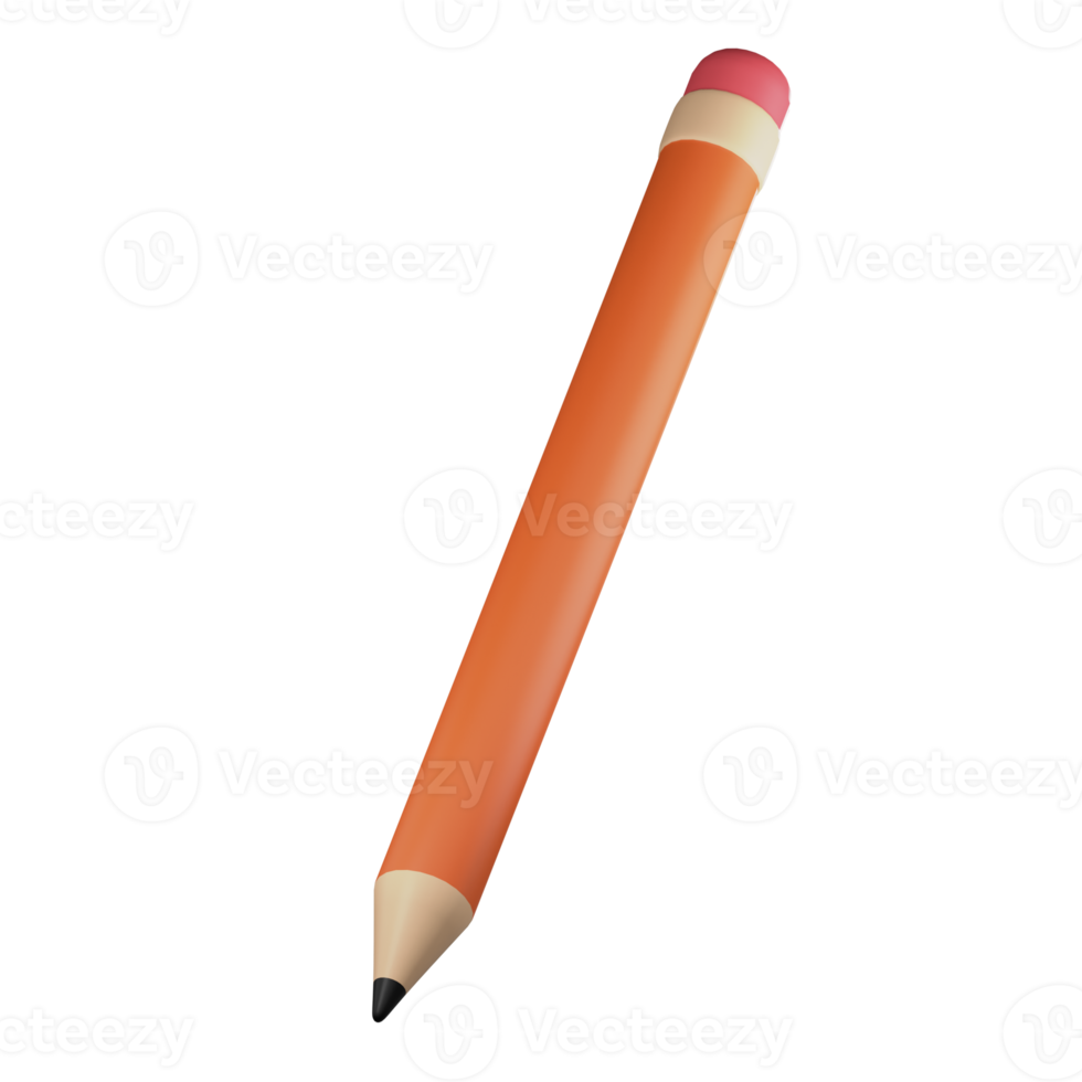 3D Pencil PNG Illustration