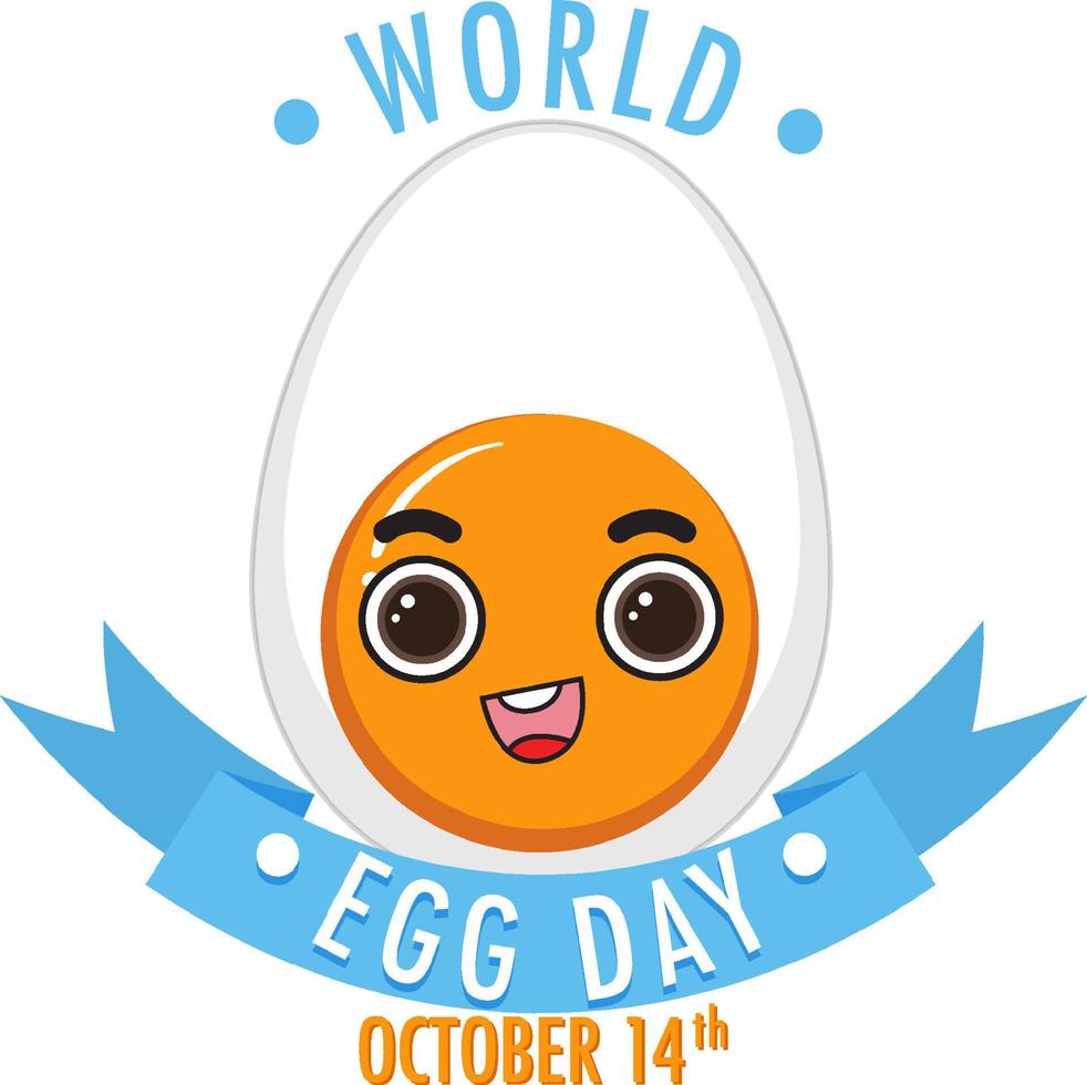 diseño de banner del día mundial del huevo 14 de octubre vector