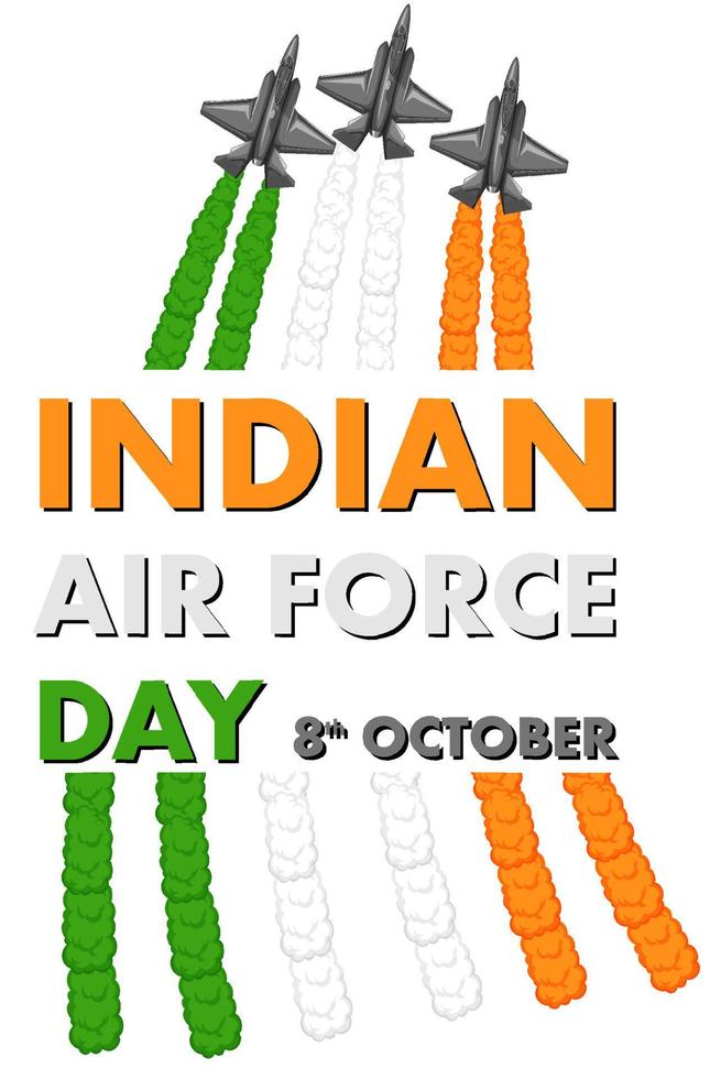 cartel del día de la fuerza aérea india vector